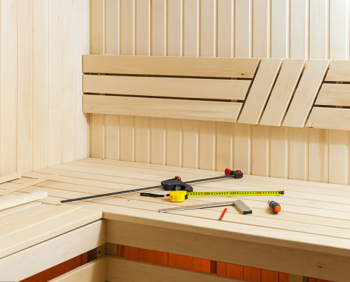 installation of a steam shower room